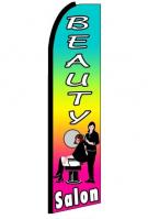 Beauty Salon Rainbow Feather Flag 3\' x 11.5\'