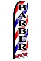 Barber Shop (Black Sleeve) Feather Flag Banner 2.5\' x 11\'