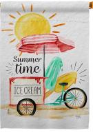 Summer Time Ice Cream House Flag