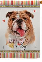 Bulldog Happiness House Flag
