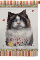 Mitted Ragdoll Happiness House Flag
