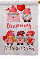 Valentine\'s Gnome Greeters House Flag