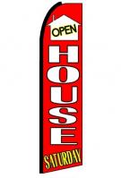 Open House Saturday Feather Flag 3\' x 11.5\'