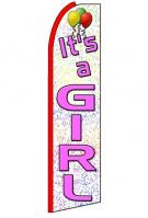 It\'s A Girl Feather Flag 3\' x 11.5\'