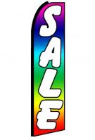 Sale Rainbow (Black Sleeve) Feather Flag 3\' x 11.5\'