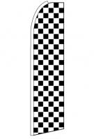 Black White Checkers Feather Flag 3\' x 11.5\'