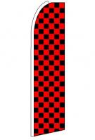 Red Black Checkers Feather Flag 3\' x 11.5\'