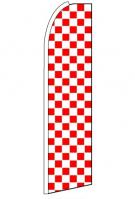 Red & White Checkers Feather Flag 3\' x 11.5\'