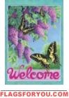 Butterflies/Lilacs Garden Flag