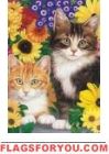 Cats / Flowers Garden Flag