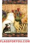 Cats In The Parlor Garden Flag