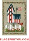 Patriotic Birdhouses House Flag
