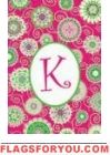 K - Fashion Circle Monogram Garden Flag