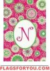 N - Fashion Circle Monogram Garden Flag