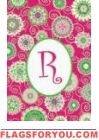 R - Fashion Circle Monogram Garden Flag