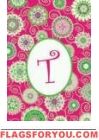 T - Fashion Circle Monogram Garden Flag