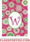 W - Fashion Circle Monogram Garden Flag