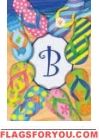 B  - Flip Flops Monogram Garden Flag
