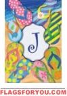 J  - Flip Flops Monogram Garden Flag