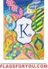 K  - Flip Flops Monogram Garden Flag