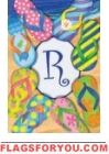 R  - Flip Flops Monogram Garden Flag