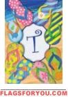 T  - Flip Flops Monogram Garden Flag
