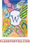 W  - Flip Flops Monogram Garden Flag