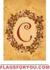 C - Vine / Berries Monogram Garden Flag