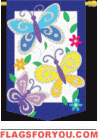 Triple Butterflies House Flag