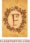 F - Vine / Berries Monogram Garden Flag