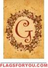 G - Vine / Berries Monogram Garden Flag