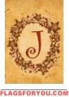 J - Vine / Berries Monogram Garden Flag