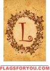 L - Vine / Berries Monogram Garden Flag