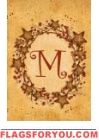 M - Vine / Berries Monogram Garden Flag