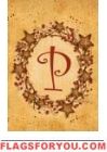 P - Vine / Berries Monogram Garden Flag
