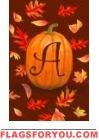 Pumpkin Leaves A - Monogram Garden Flag