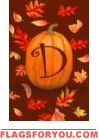 Pumpkin Leaves D - Monogram Garden Flag