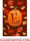 Pumpkin Leaves E - Monogram Garden Flag