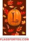 Pumpkin Leaves L - Monogram Garden Flag