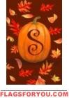 Pumpkin Leaves S - Monogram Garden Flag