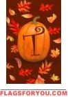 Pumpkin Leaves T - Monogram Garden Flag