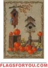 Birdhouses & Pumpkins Garden Flag