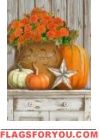 Crock of Mums Garden Flag