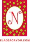 Christmas Ornament N - Monogram Garden Flag