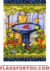 Birdbath Visitors Garden Flag