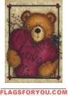 Valentine Bear Garden Flag