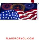 Flag & Fireworks Mailbox Cover