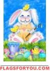 Bunny Painter House Flag