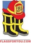 Applique - Fire Dept Gear Garden Flag