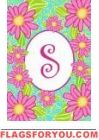 S - Pink Daisies Monogram Garden Flag